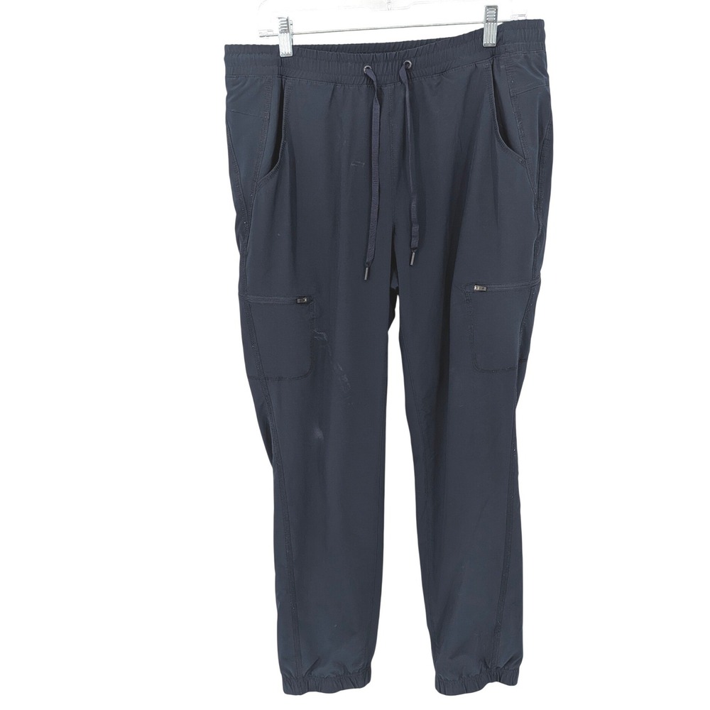 Eddie Bauer Fleece Lined Pants Womens‎ 8 Navy Blue Cargo Hiking Outdoor Gorpcore